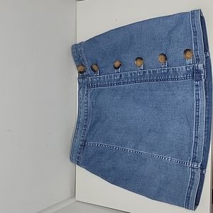 Free People button down mini skirt size 6